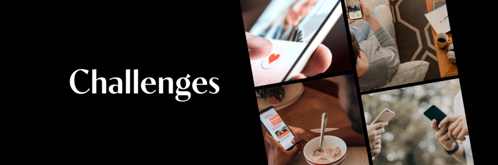 Image showing people busy on their phones showing the challenges of online dating in Chicago.